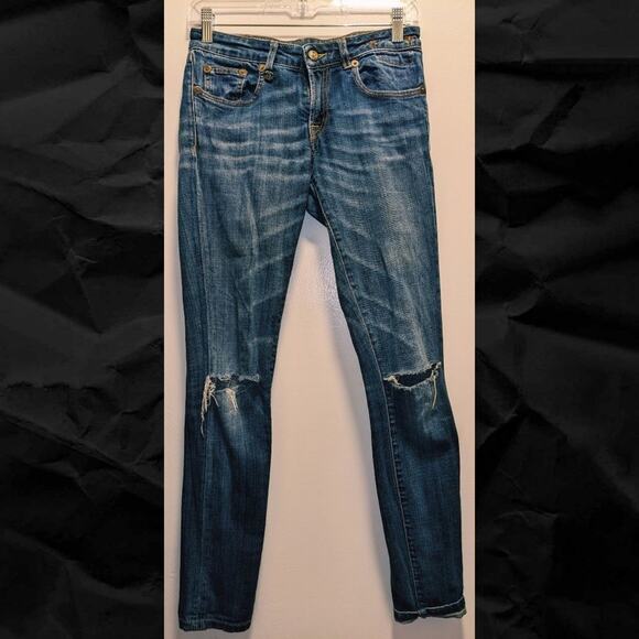 R13 Italy Boy Skinny Jeans Destroyed Knee - EUC - Picture 1 of 10
